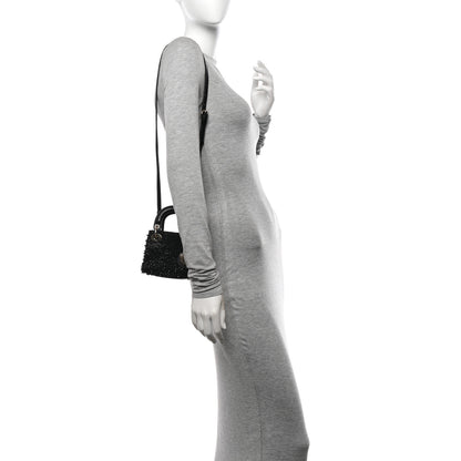 Christian Dior Lambskin Beaded Micro Lady Dior Black 2 of 12