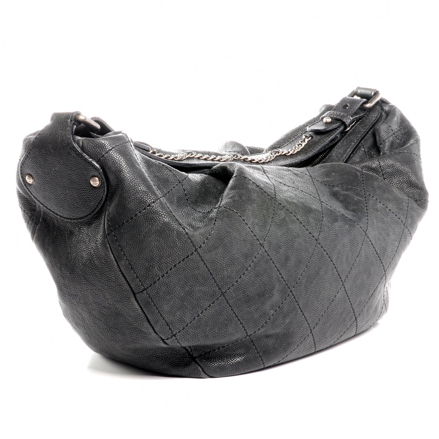 Chanel Caviar Large Outdoor Hobo Black 3 of 7