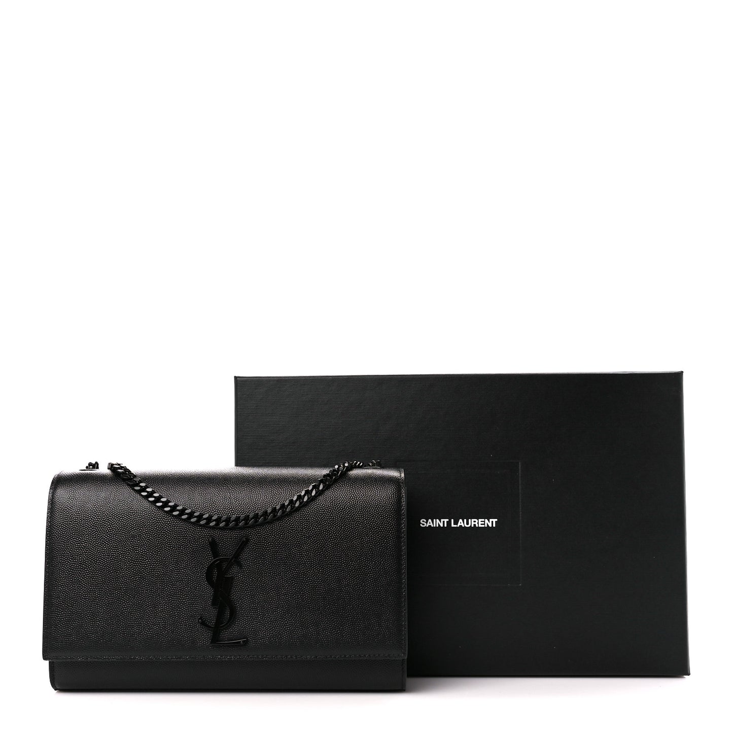 Grain De Poudre Medium Classic Monogram Monochrome Kate Satchel Black