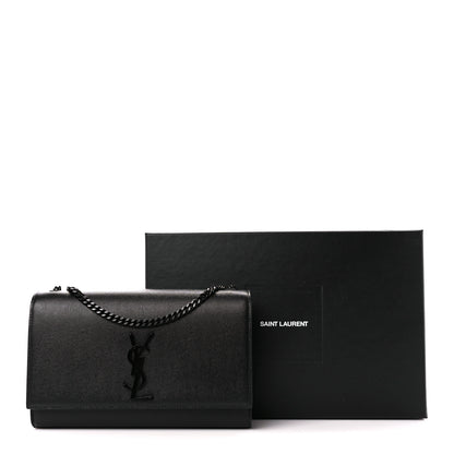 Saint Laurent Grain De Poudre Medium Classic Monogram Monochrome Kate Satchel Black 12 of 12