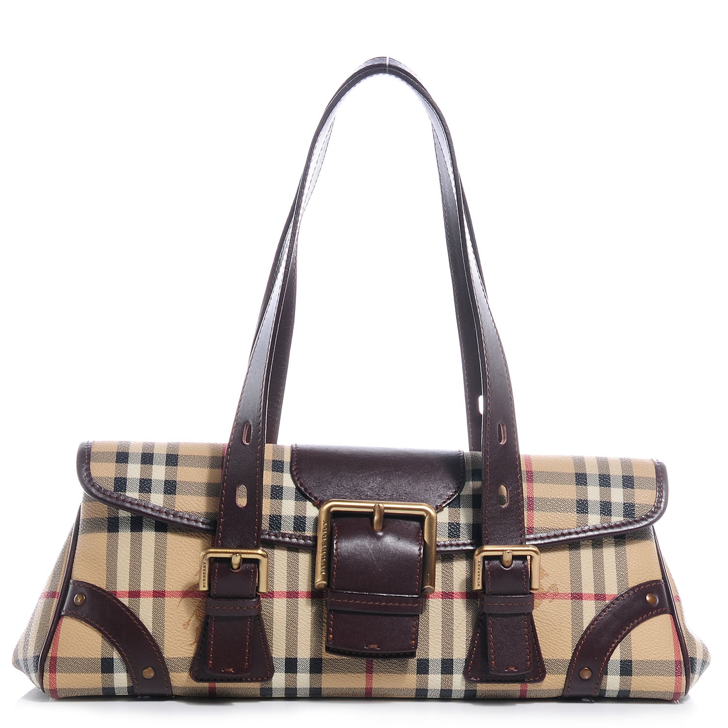Burberry Haymarket Check Buckle Satchel 1 of 9