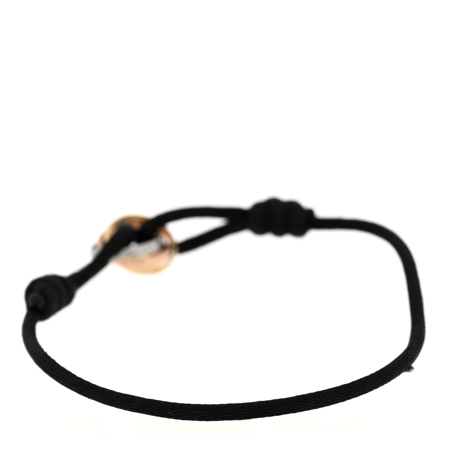 Cartier 18K Pink Yellow White Gold Trinity Adjustable Cord Bracelet Black 2 of 4