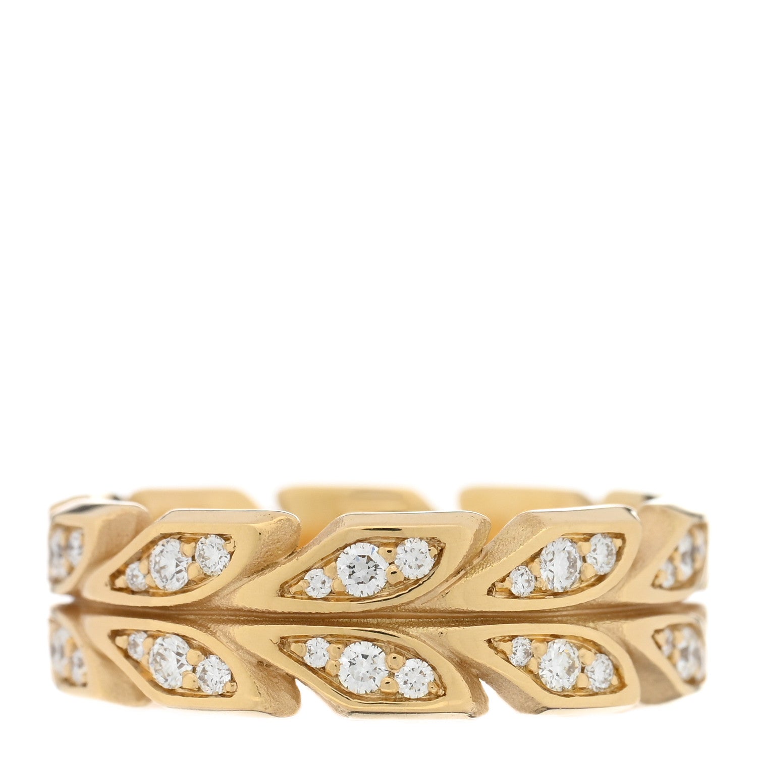 Tiffany 18K Yellow Gold Diamond Victoria Vine Band Ring 51 5.75 3 of 5