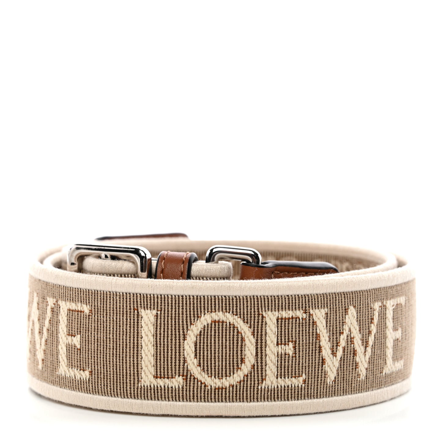 Calfskin Jacquard Anagram Strap Natural Tan