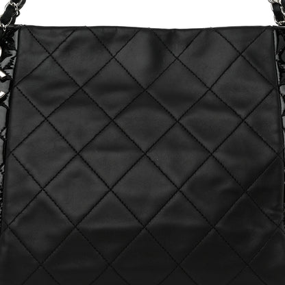 Chanel Lambskin Patent Quilted CC Shopping Tote Black 9 of 11