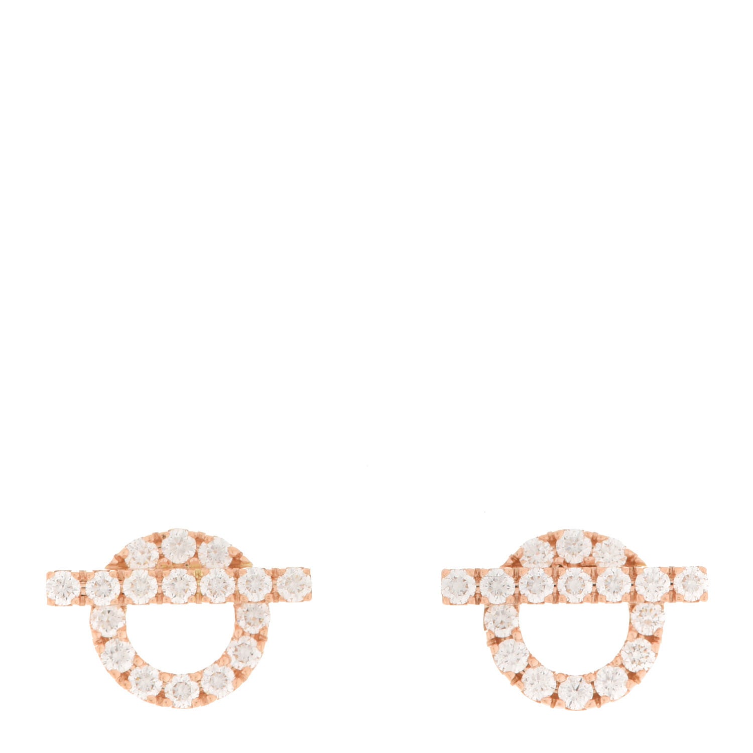 Hermes 18K Rose Gold Diamond Finesse Earrings 1 of 5