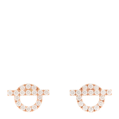 Hermes 18K Rose Gold Diamond Finesse Earrings 1 of 5