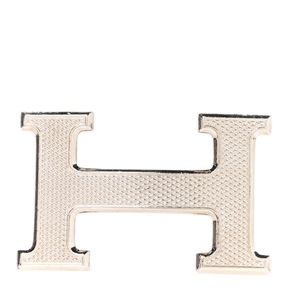 Hermes Palladium Guilloche 32mm H Belt Buckle 1 of 4
