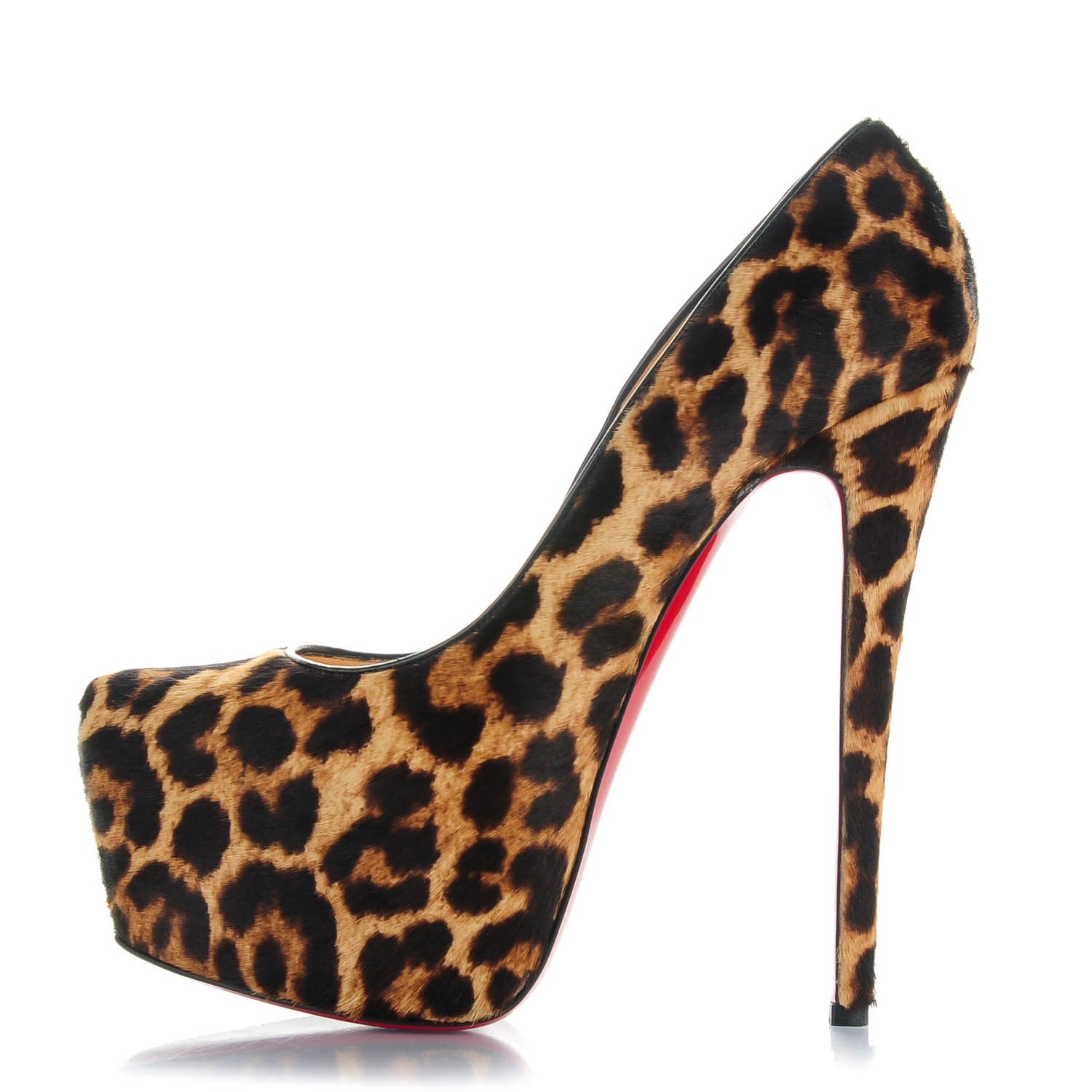 Christian Louboutin Calf Hair Leopard Print Daffodile 160 Pumps 39 Black 1 of 7