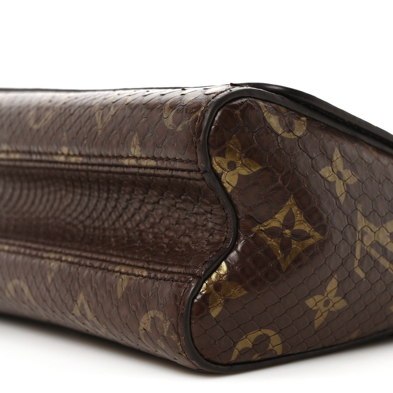 Louis Vuitton Snakeskin Monogram Twist Shoulder Bag PM Brown