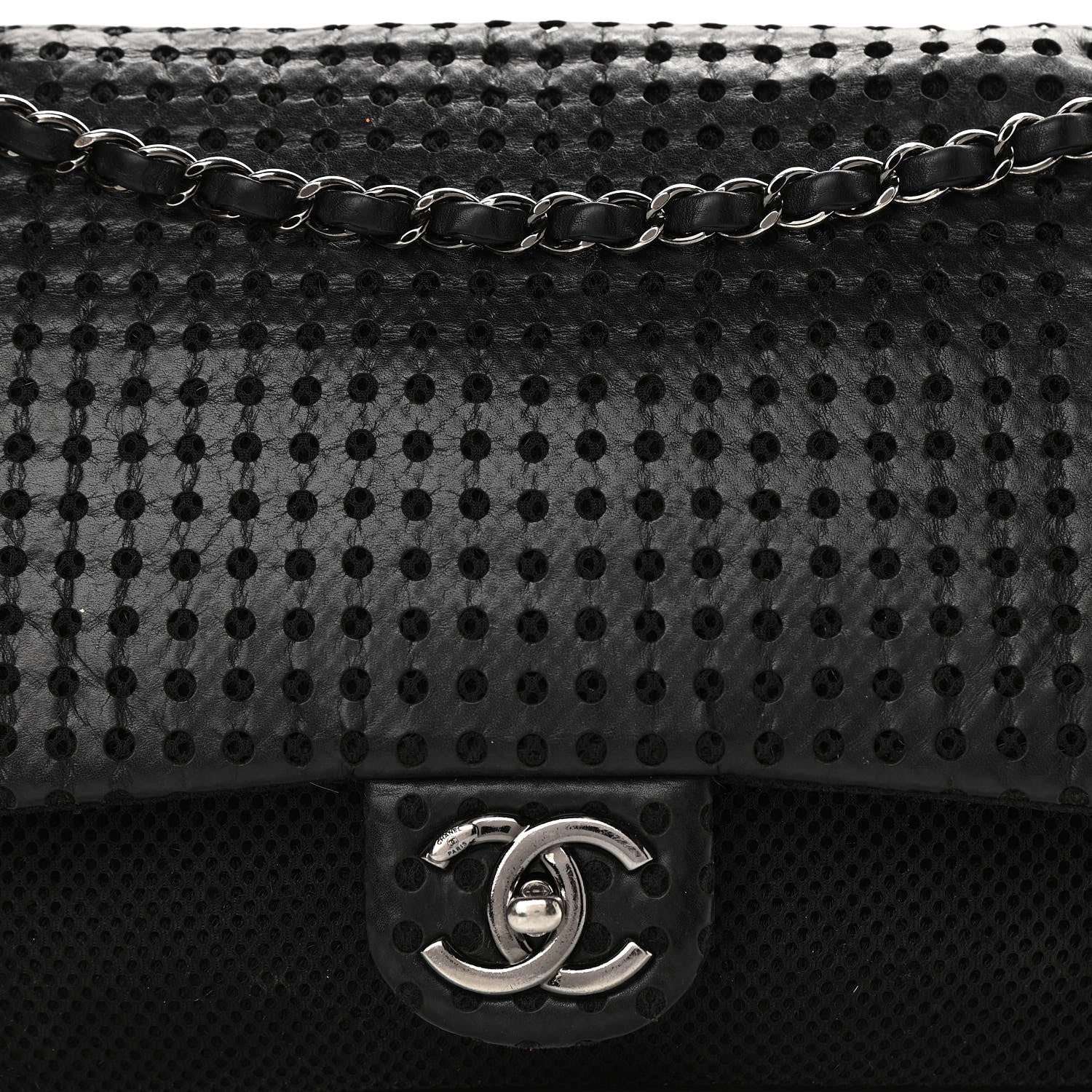 Chanel Perforated Lambskin Jumbo Easy Flap Black 8 of 14