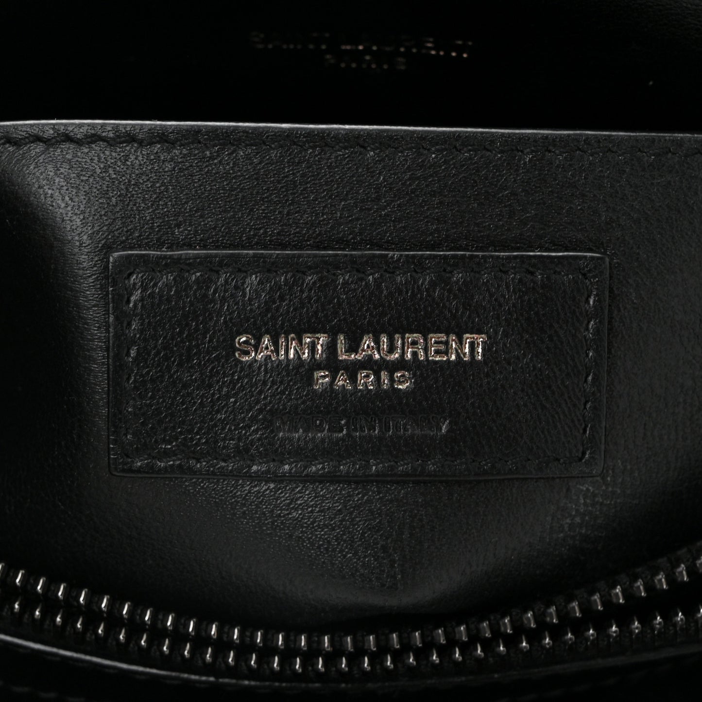 Calfskin Y Quilted Monogram Monochrome Small Loulou Chain Satchel Black