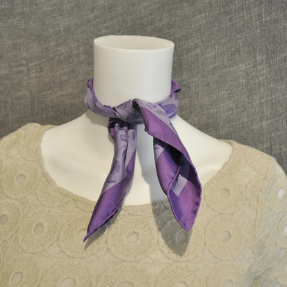 Hermes Silk Plumes Pocket Square Scarf Purple 7 of 7