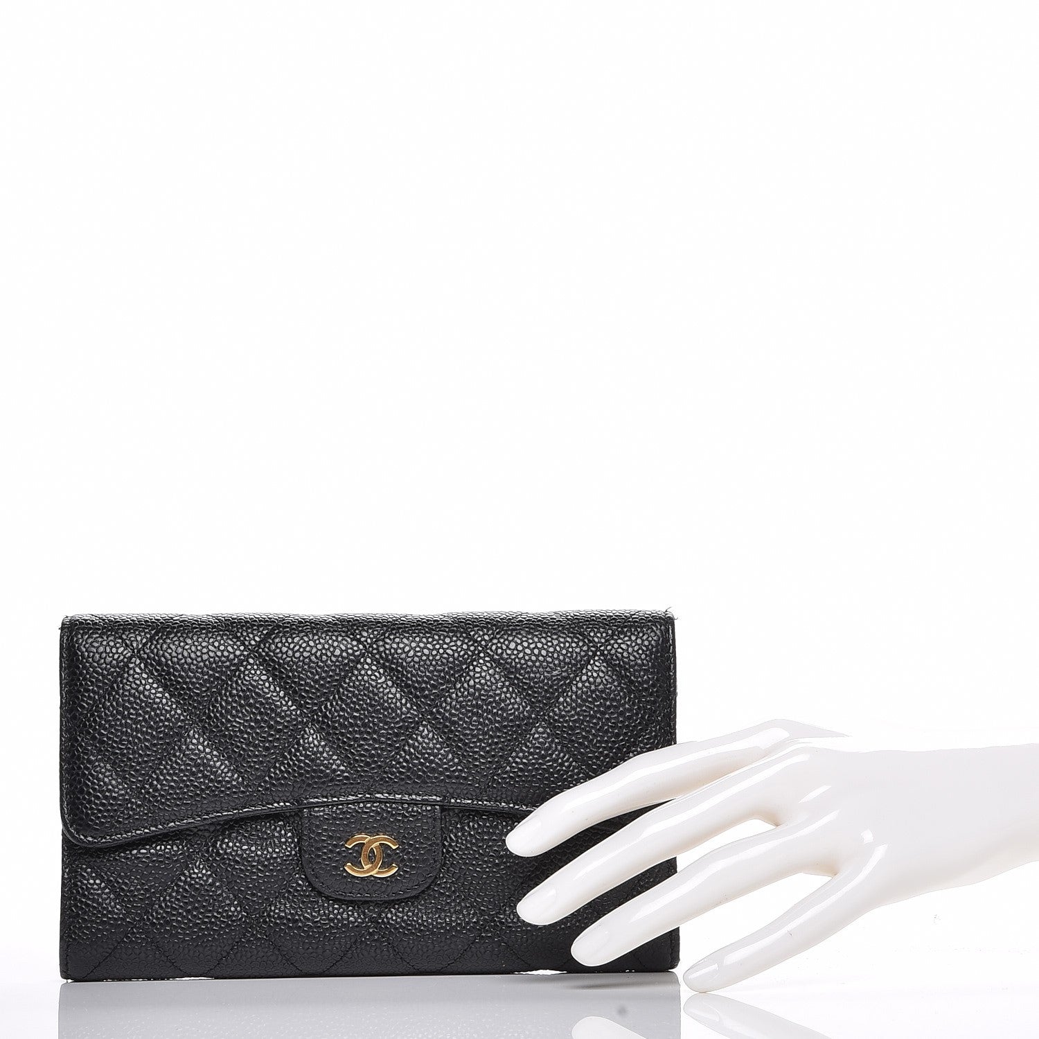Chanel Caviar Quilted Large Flap Wallet Black 2 of 8