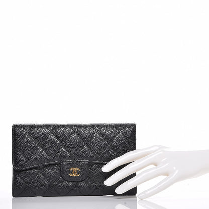 Chanel Caviar Quilted Large Flap Wallet Black 2 of 8