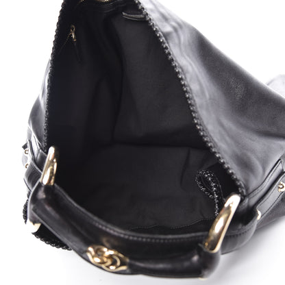 Gucci Calfskin Large Horsebit Chain Hobo Black 5 of 13