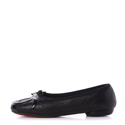 Chanel Lambskin Quilted Cambon Ballerina Flats 38 Black 1 of 10