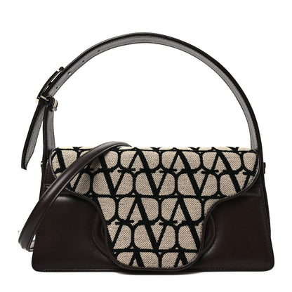 Valentino Garavani Toile Iconographe Goatskin Le Grand Deuxieme Shoulder Bag Naturale Black Fondant 1 of 7