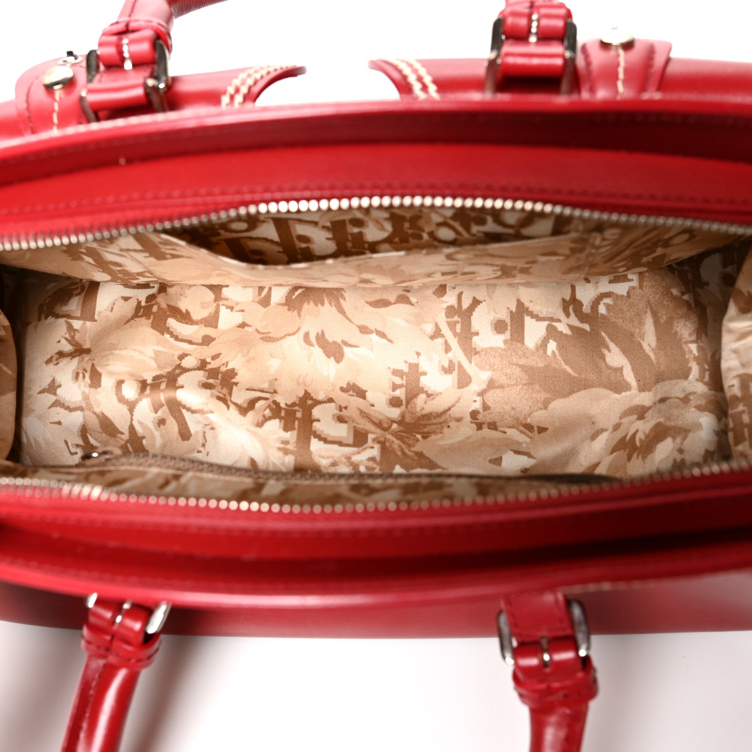 Christian Dior Calfskin Frame Pocket Satchel Red 5 of 14