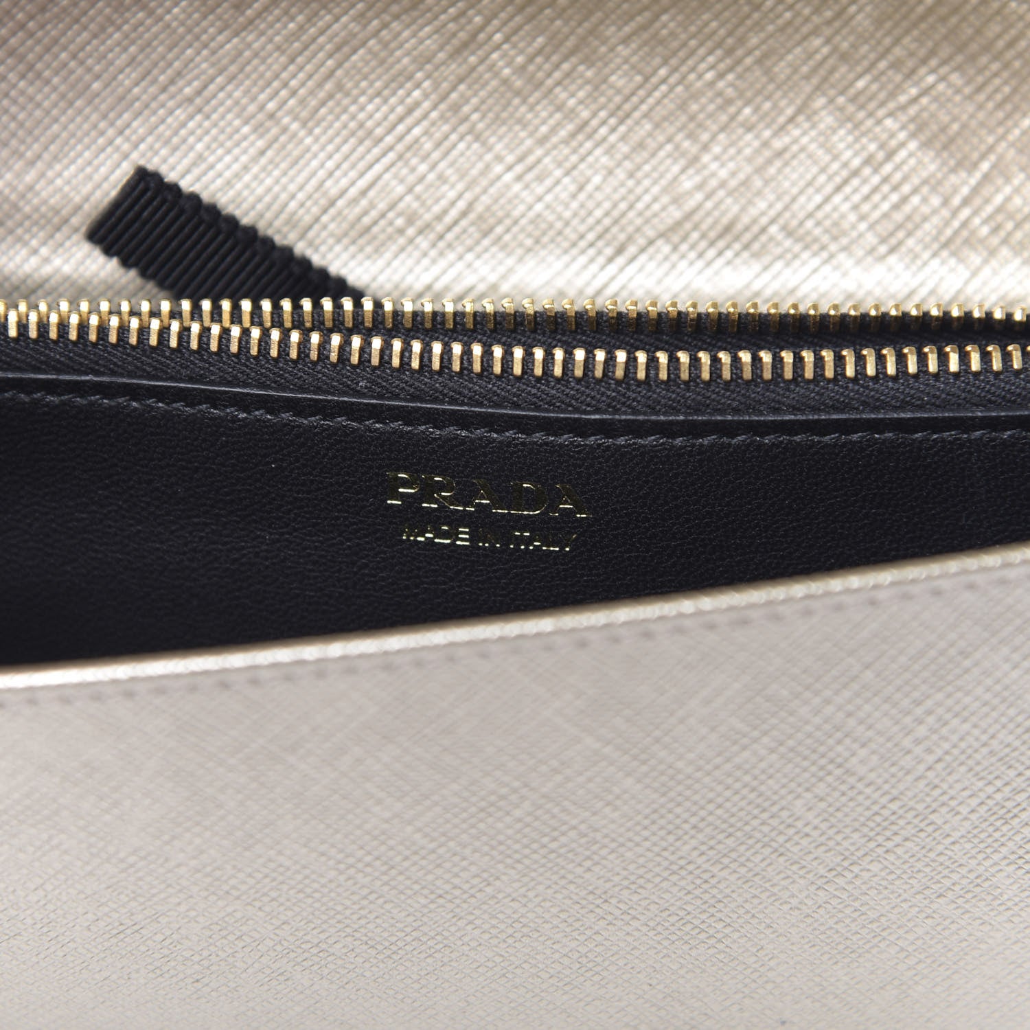 Prada Metallic Saffiano Lux Chain Wallet Pirite 5 of 8