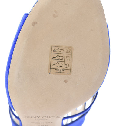 Jimmy Choo Suede Ren 100 Sandals 40.5 Cobalt 10 of 11