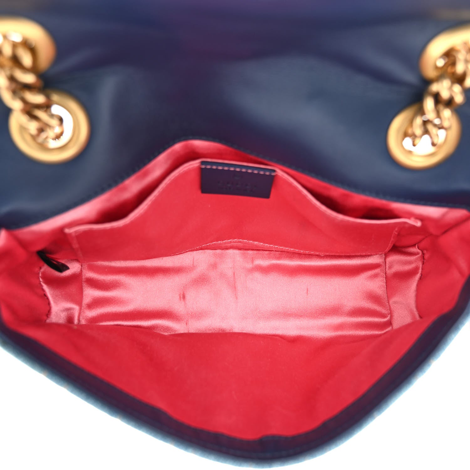 Gucci Denim Matelasse Pearl Studded Mini GG Marmont Shoulder Bag Blue 5 of 10