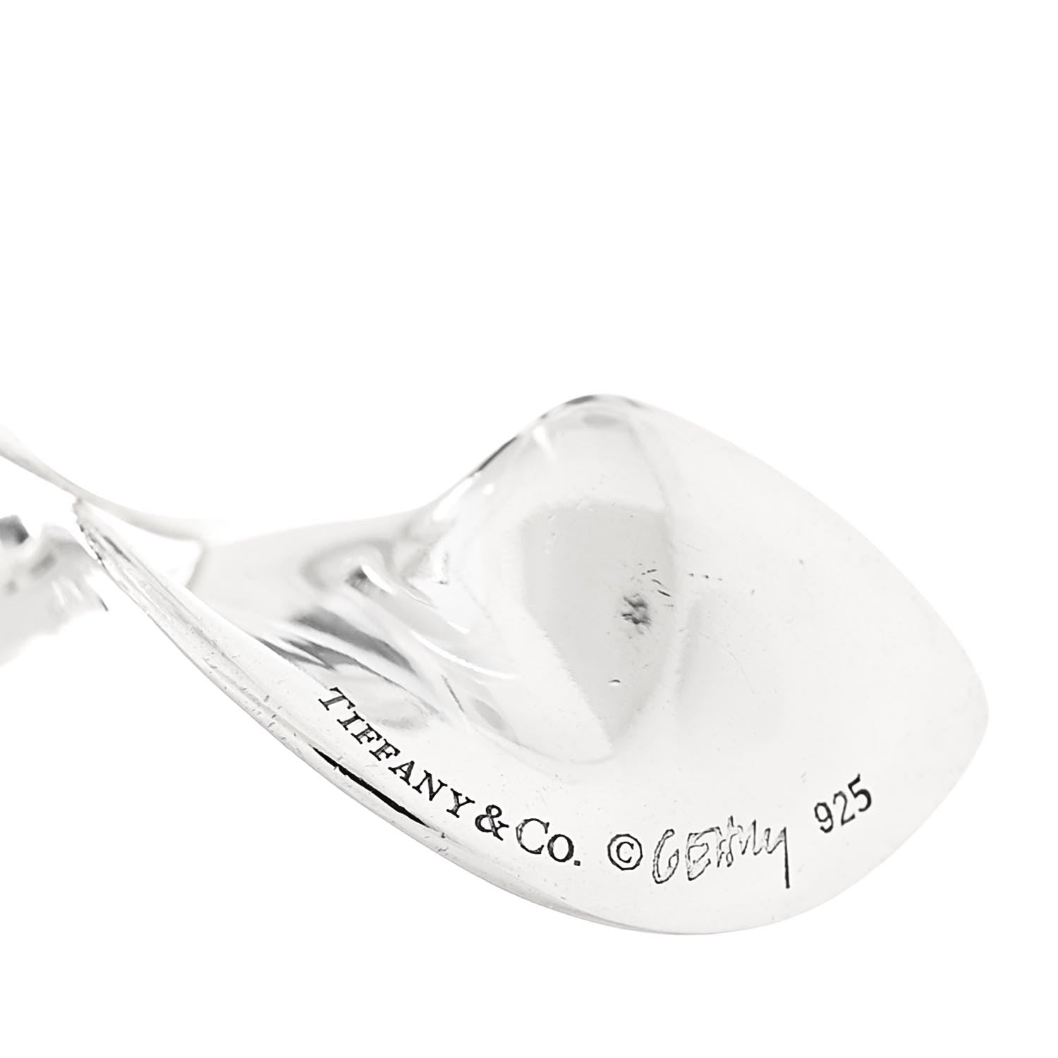 Tiffany Sterling Silver Frank Gehry Orchid Double Drop Earrings 4 of 4