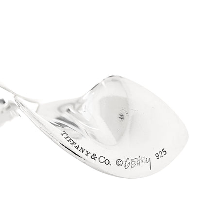 Tiffany Sterling Silver Frank Gehry Orchid Double Drop Earrings 4 of 4