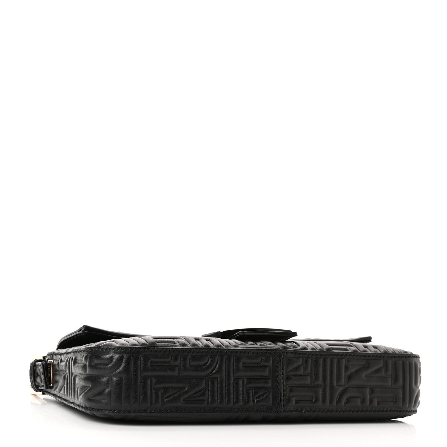 Nappa Logo Embossed Baguette Black