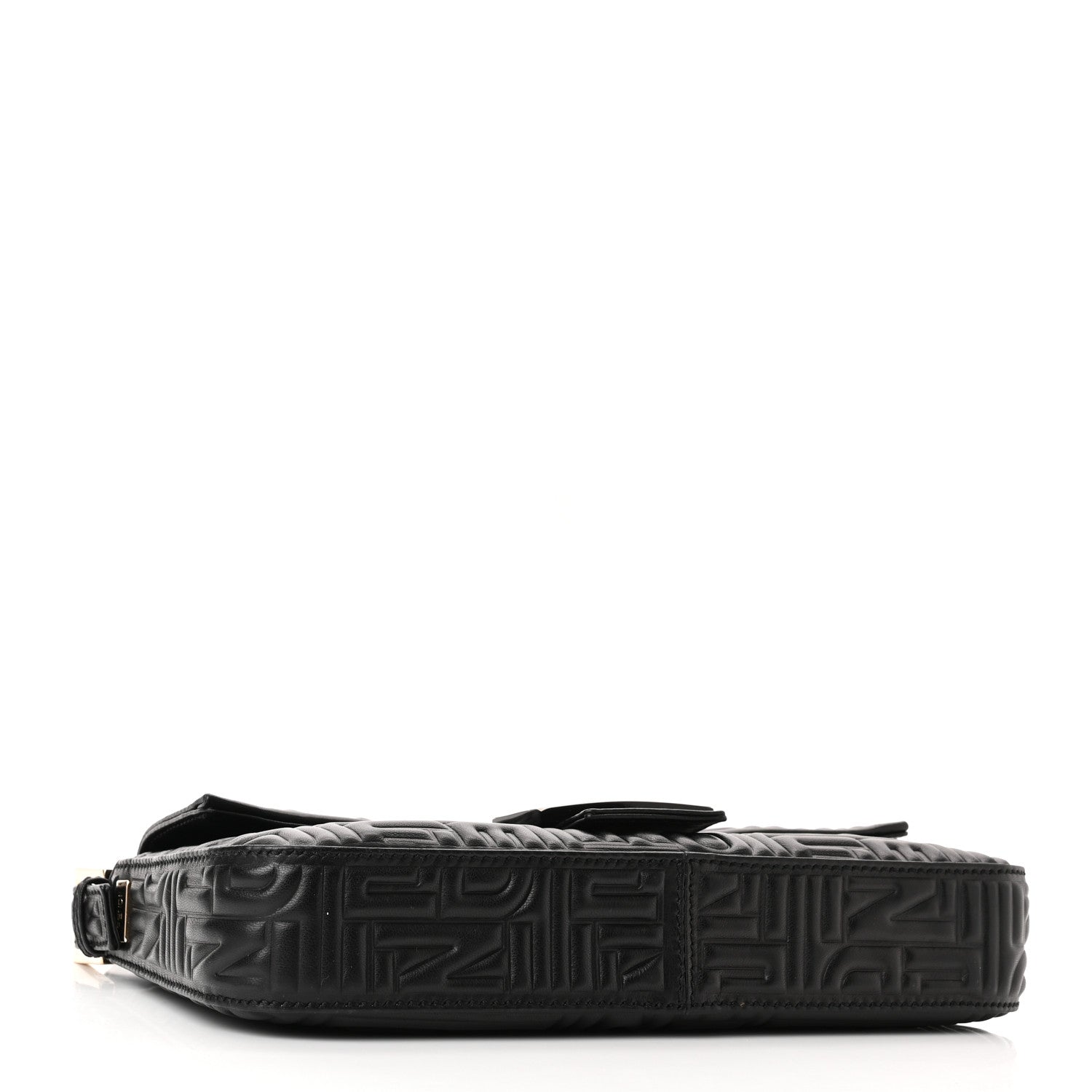 Fendi Nappa Logo Embossed Baguette Black 3 of 8