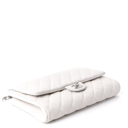 Chanel Caviar Quilted Clutch With Chain Flap White 4 of 11