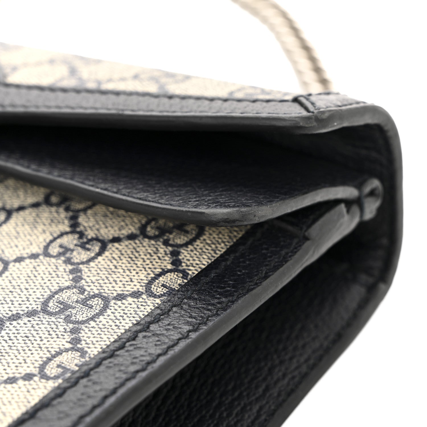 Gucci GG Supreme Monogram Textured Dollar Calfskin Small Rectangular Dionysus Shoulder Bag Beige Blue 13 of 14