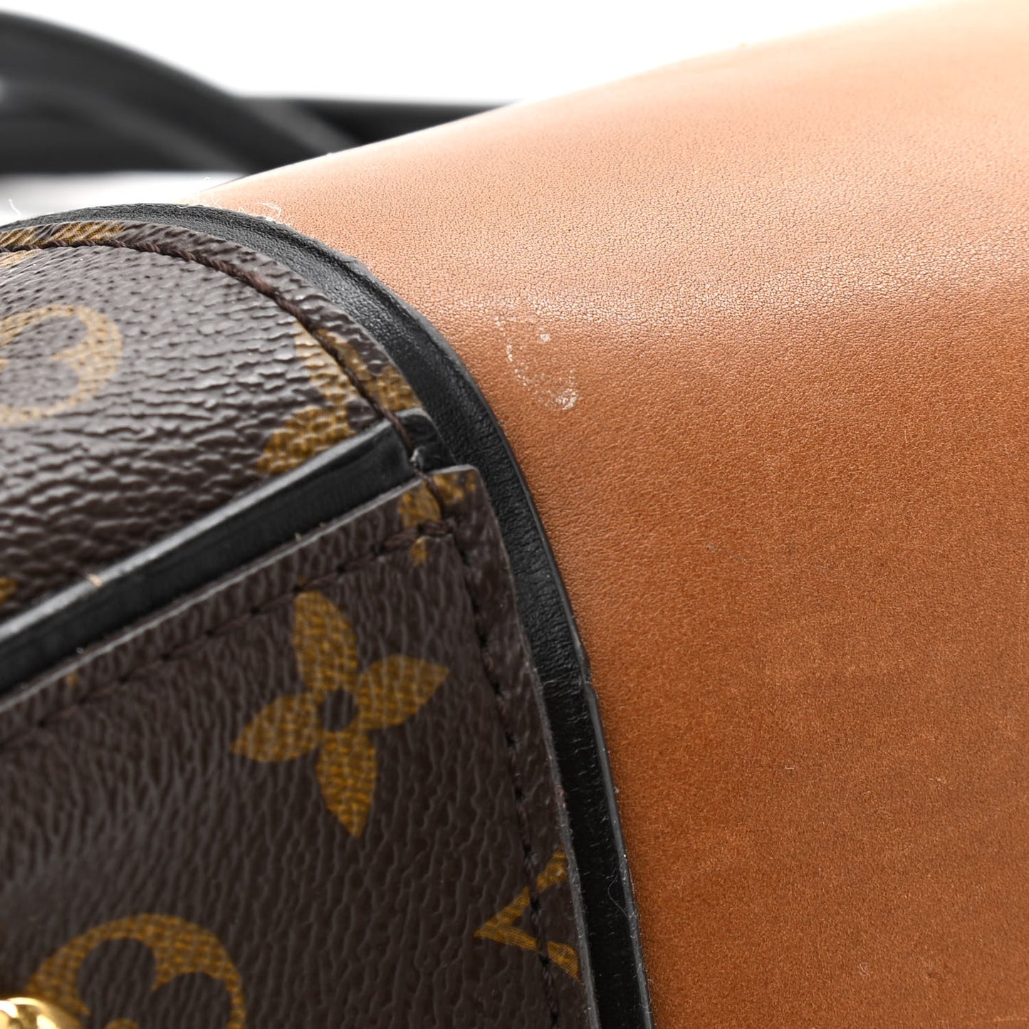 Monogram Cuir Orfevre Tote W PM Noisette
