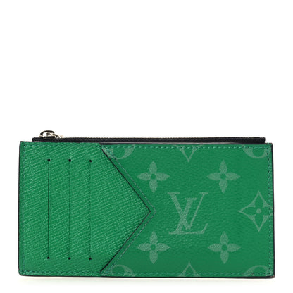 Louis Vuitton Taigarama Coin Card Holder Cactus Green 1 of 7