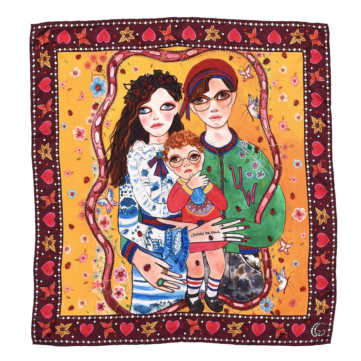 Gucci Silk Unskilled Worker Square Scarf Multicolor 1 of 7