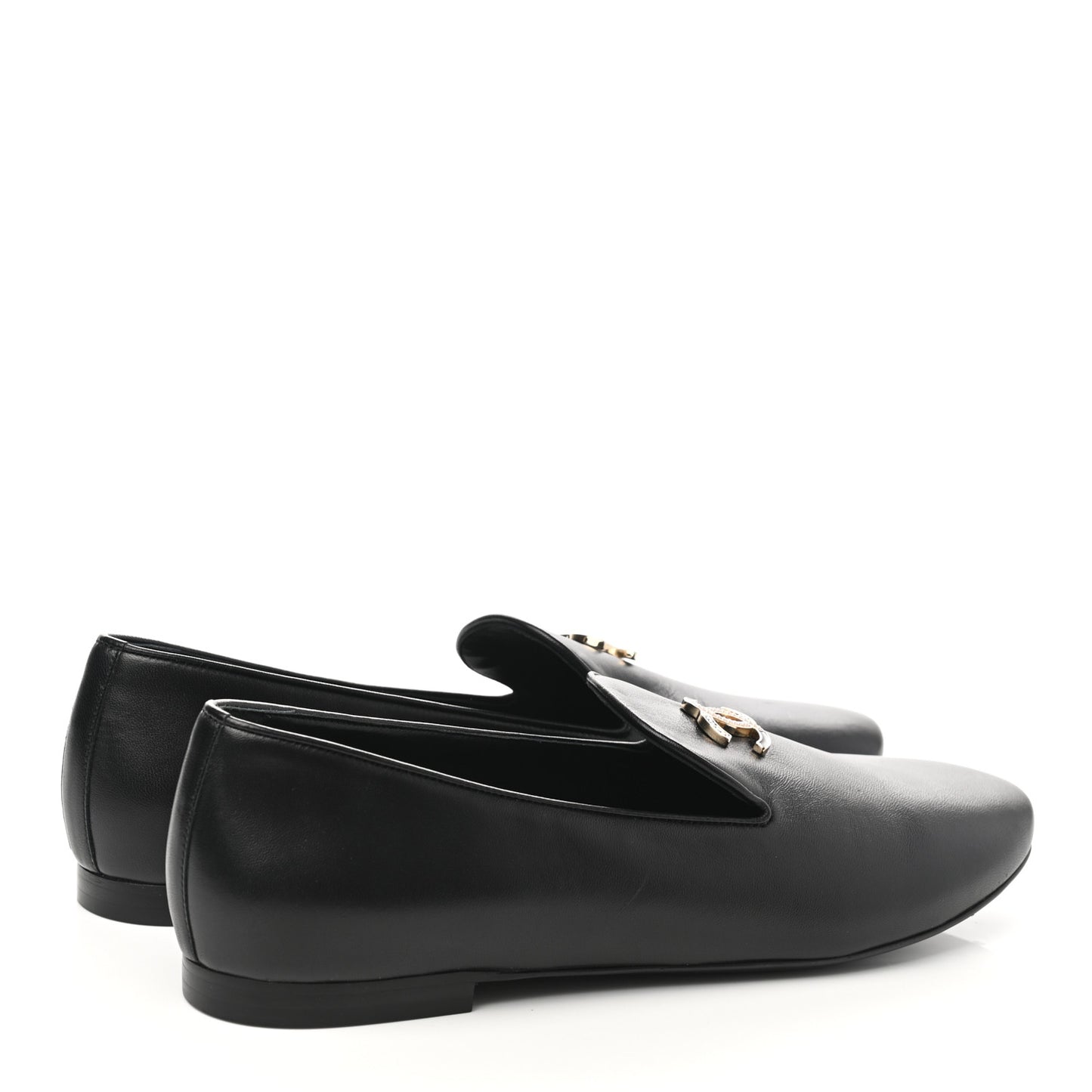 Lambskin CC Mocassin Loafers 41 Black