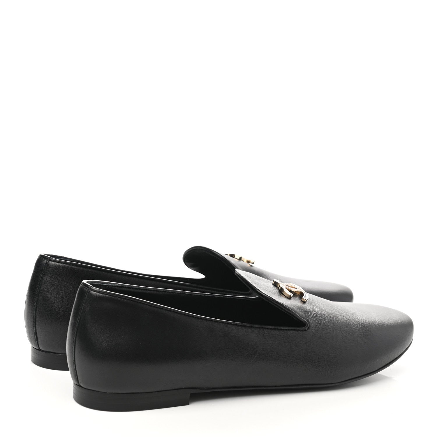 Chanel Lambskin CC Mocassin Loafers 41 Black 4 of 9