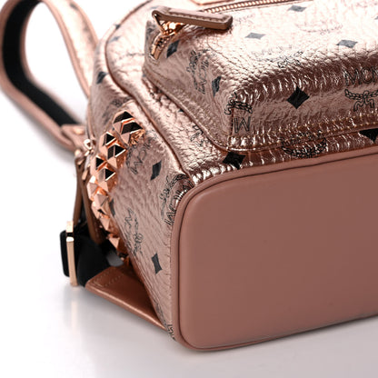 MCM Metallic Visetos Small Side Stud Stark Backpack Champagne Gold 7 of 8