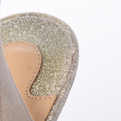 Christian Louboutin Suede Glitter Almine Glitter 100 Pumps 37 Colombe Ivory 8 of 10