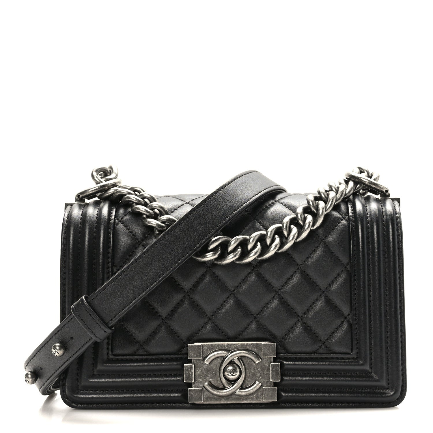Chanel Lambskin Quilted Small Boy Flap Black 1 of 9