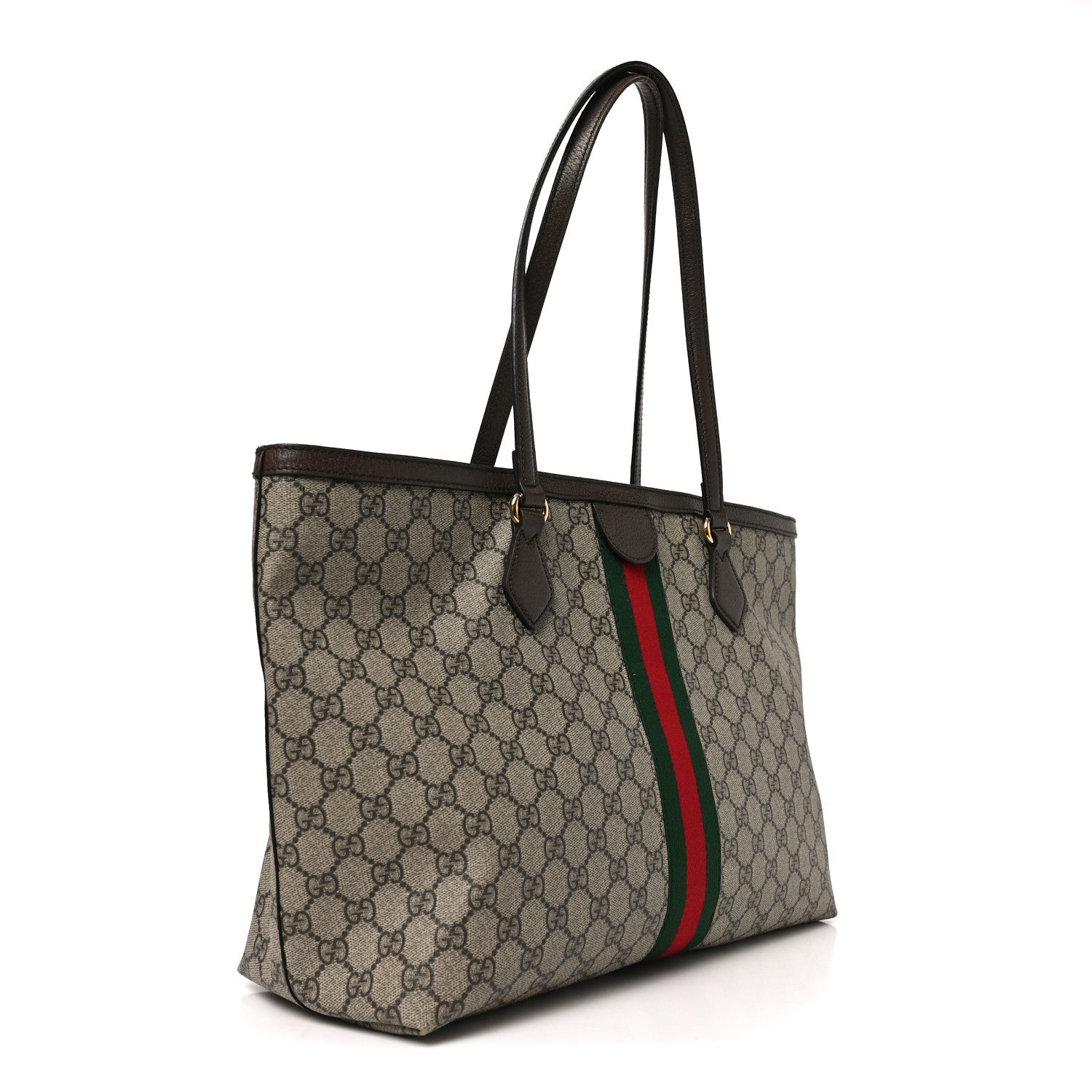 Gucci GG Supreme Monogram Medium Ophidia Shopping Tote Brown 3 of 12