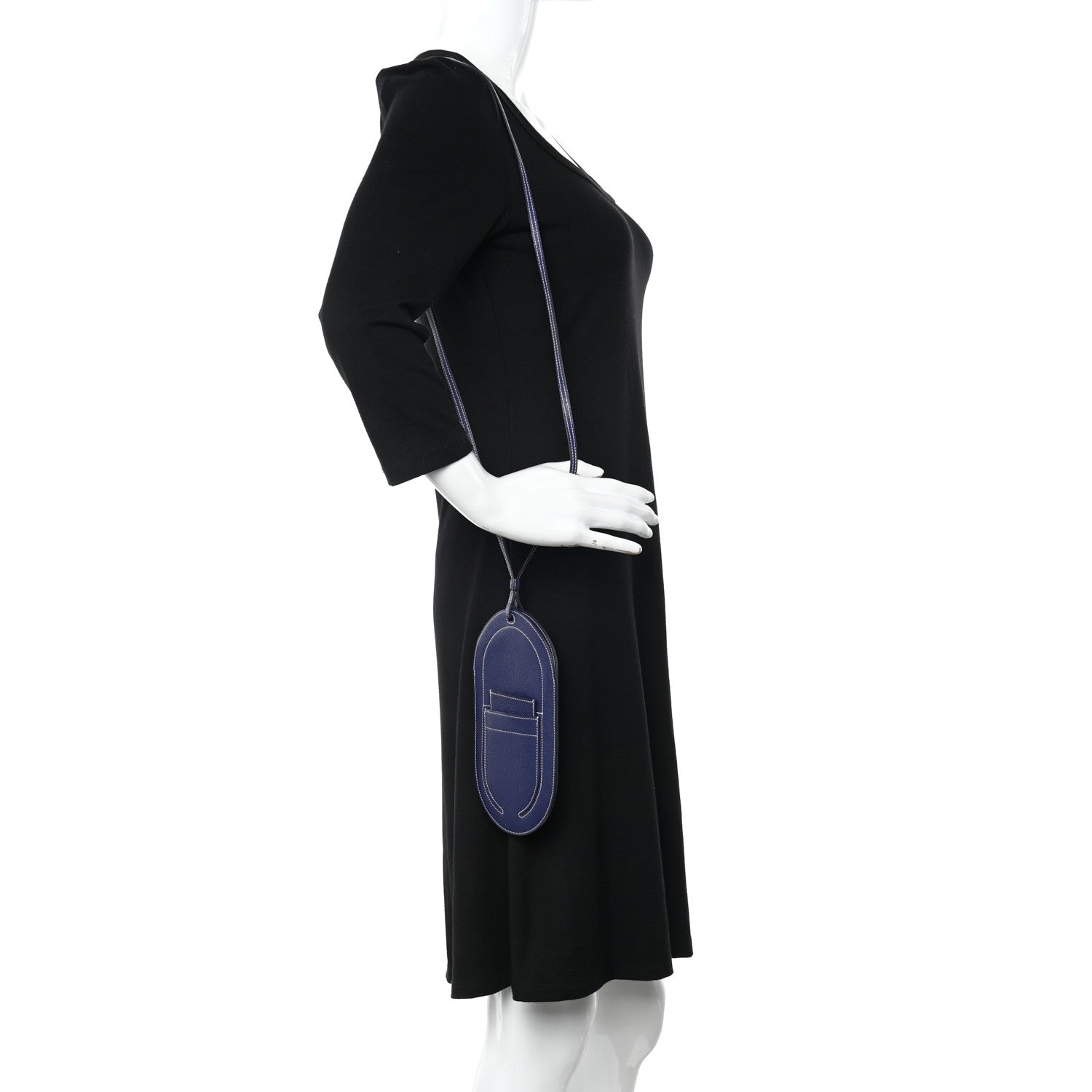 Hermes Chevre Mysore In-The-Loop Phone To Go GM Case Bleu Encre 2 of 12