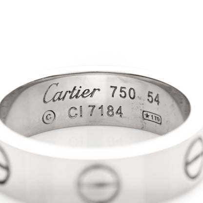 Cartier 18K White Gold 5.5mm LOVE Ring 54 6.75 3 of 5