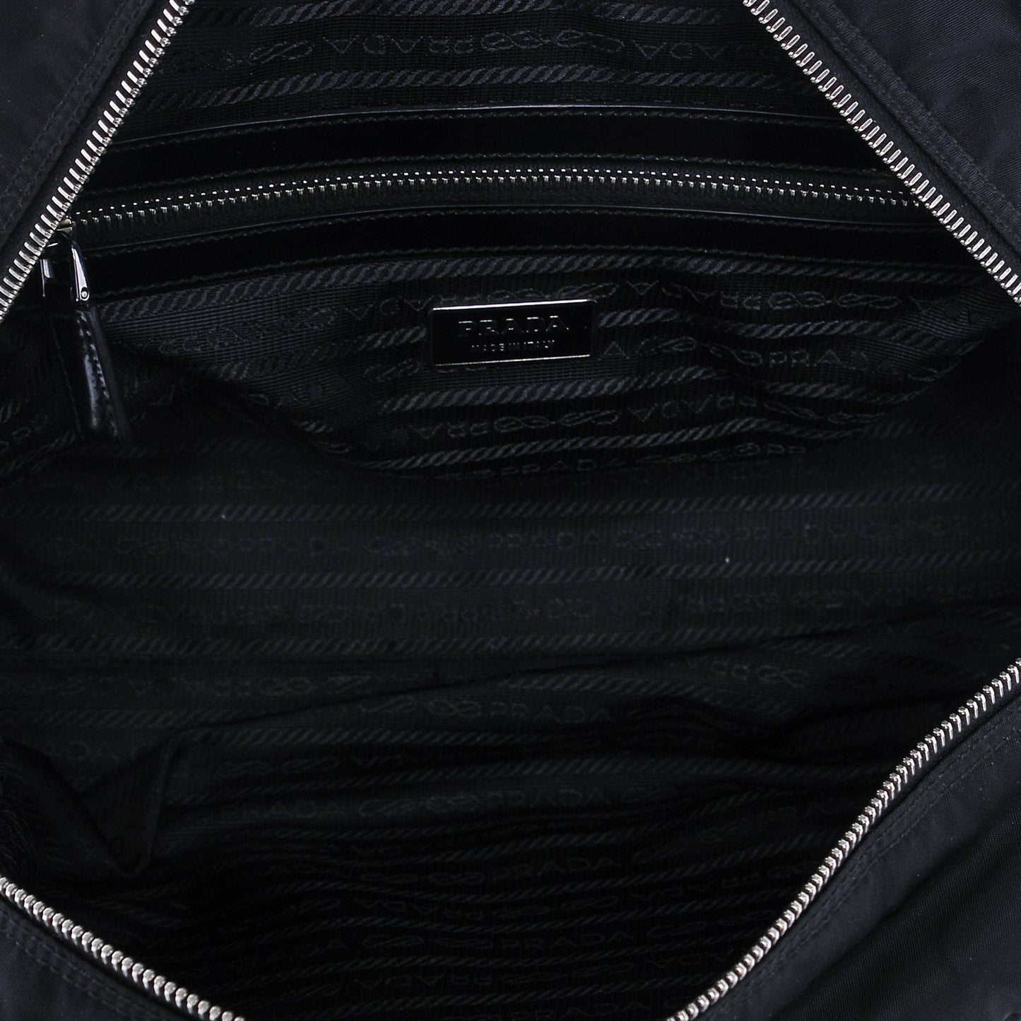 Tessuto Print Nylon Logo Tote Nero Black