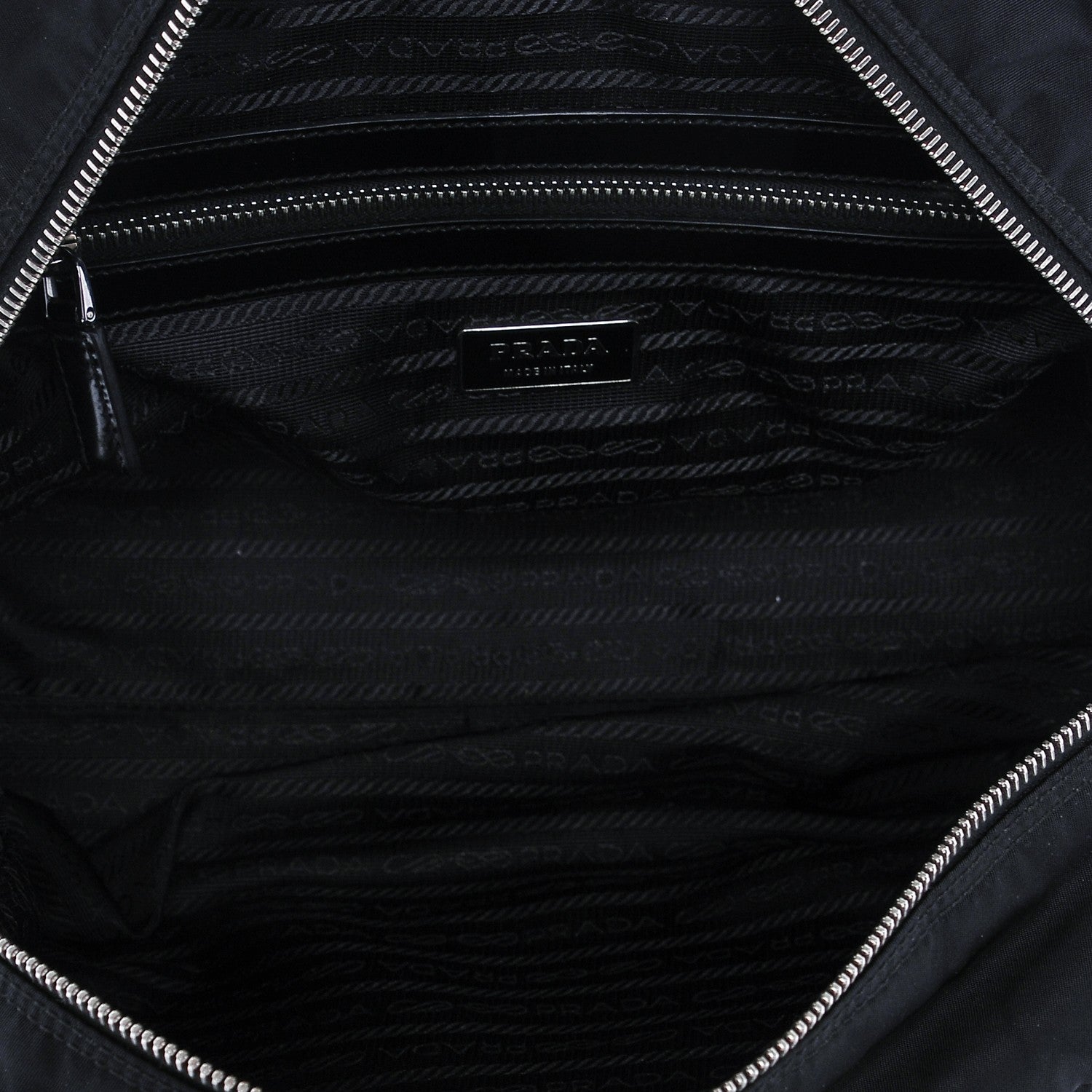 Prada Tessuto Print Nylon Logo Tote Nero Black 5 of 6