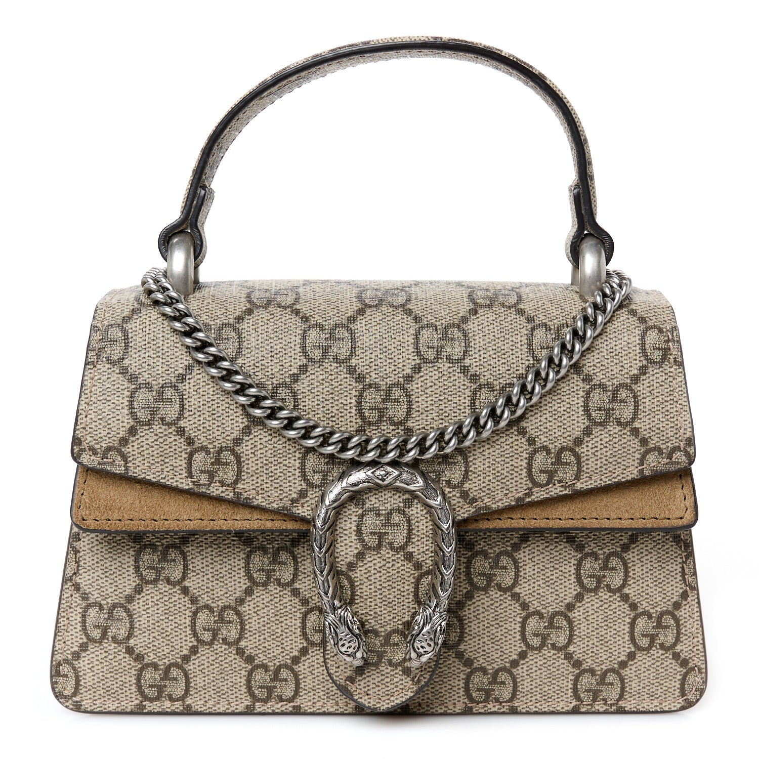 Gucci GG Supreme Monogram Mini Dionysus Top Handle Bag Taupe 1 of 9