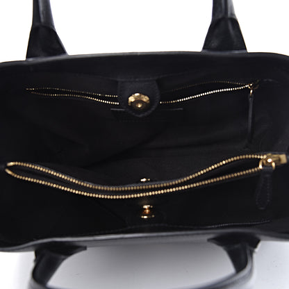 Burberry Grainy Calfskin House Check Medium Banner Tote Black 5 of 11