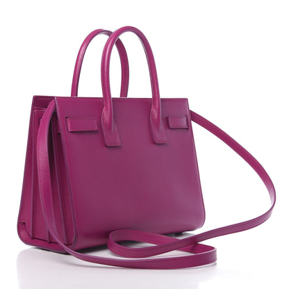 Saint Laurent Calfskin Baby Sac De Jour Fuchsia 2 of 8