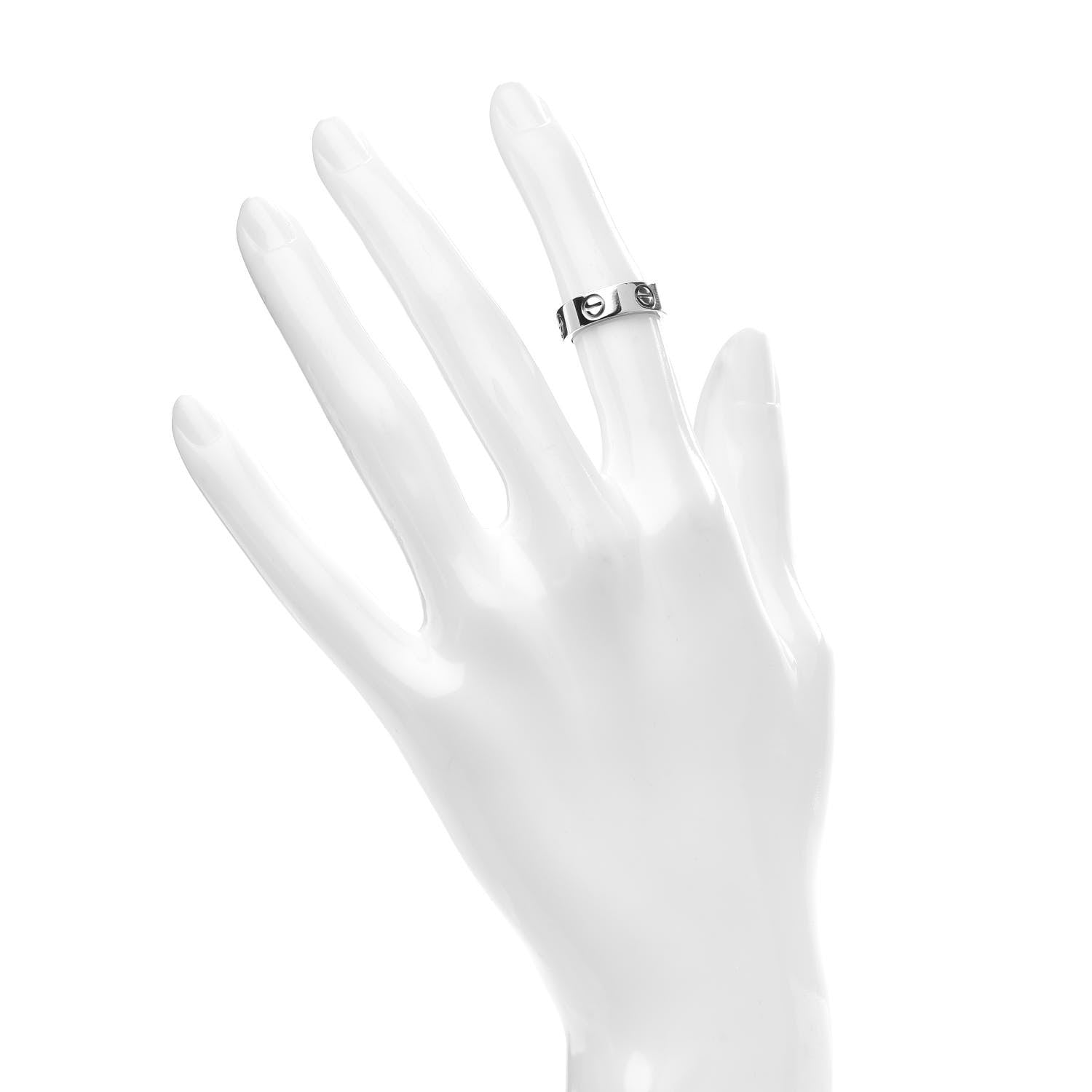Cartier 18K White Gold 5.5mm LOVE Ring 47 4 2 of 4