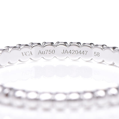 Van Cleef & Arpels 18K White Gold Small Perlee Ring 58 8.25 4 of 5